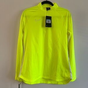 Nike Dri-fit Neon Yellow Long Sleeve 1/4 zip pull over